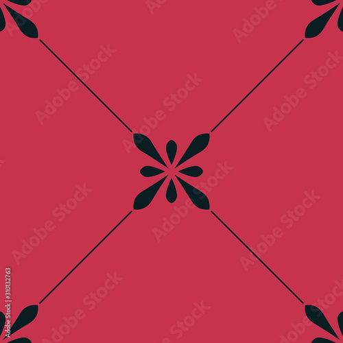 abstract floral seamless pattern with flowers, netting and leaves