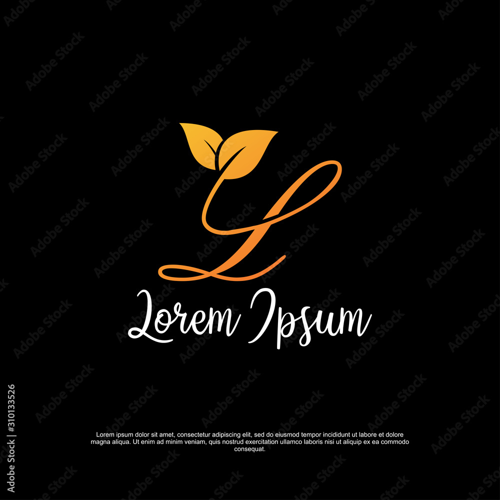  letter L with leaf, Lettering logo