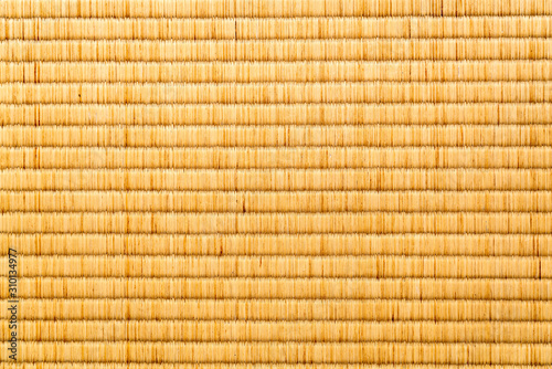 Closeup texture of japanese tatami mat background photo