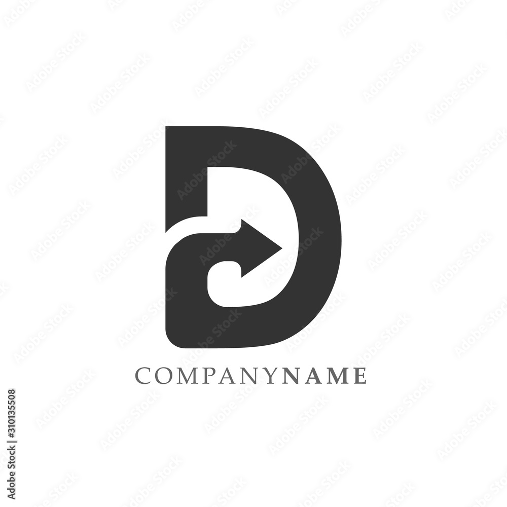 Arrow letter D icon design template Arrow letter D icon design template