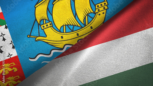 Saint Pierre and Miquelon and Hungary two flags photo