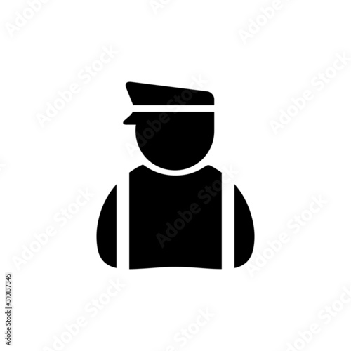 Train conductor symbol, vector illustration icon isolated on white background