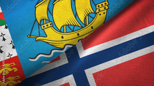 Saint Pierre and Miquelon and Norway two flags photo