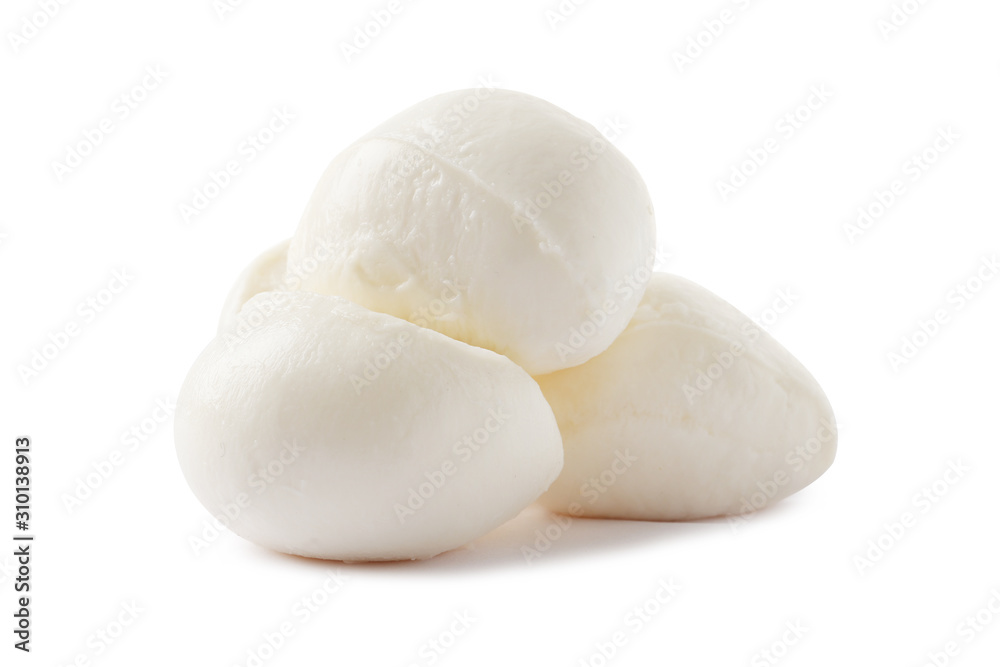 Mozzarella isolated on white background. Top view Mozzarella isolated on white background. Top view