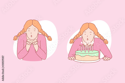Birthday, congratulation, holiday cake concept