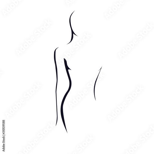 Female figure. Silhouette of a woman. Vector illustration