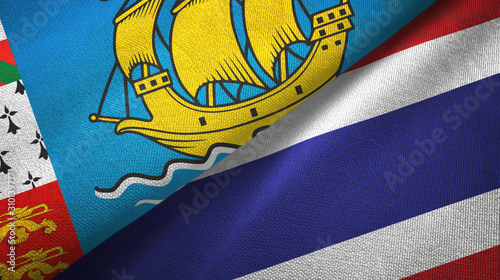 Saint Pierre and Miquelon and Thailand two flags photo