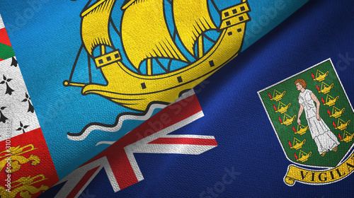 Saint Pierre and Miquelon and Virgin Islands British two flags