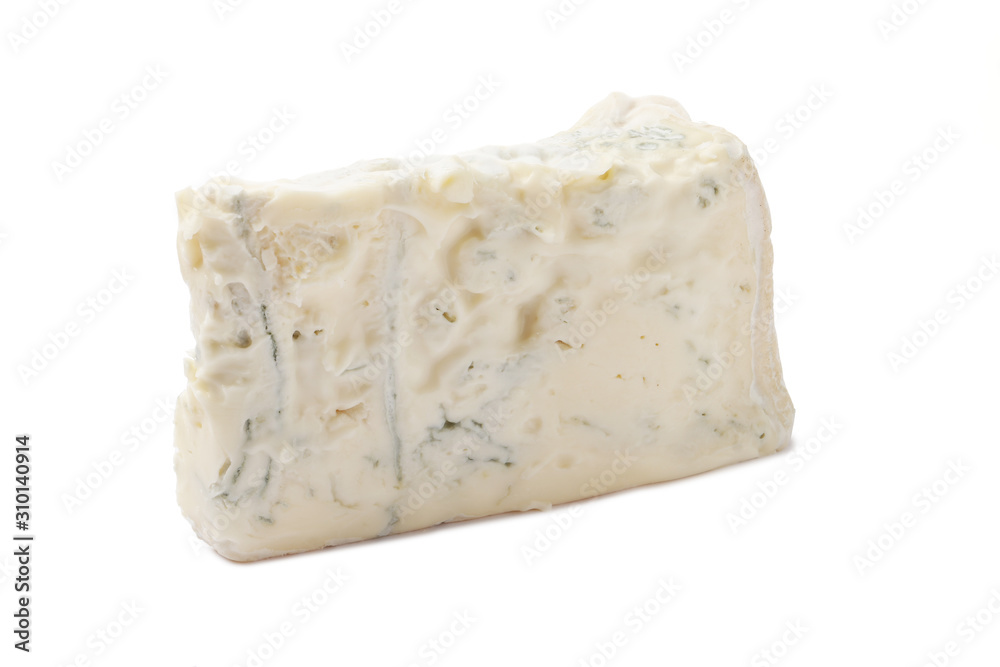 Slice of gorgonzola cheese isolated on a white background Slice of gorgonzola cheese isolated on a white background