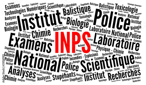 INPS, institut national de police scientifique nuage de mots photo