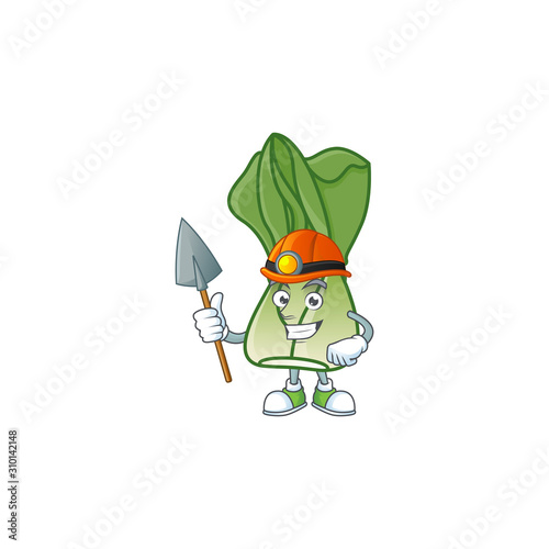 Cool Miner bok choy cartoon character design style