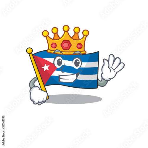 Flag cuba Scroll A stylized of King on cartoon character design
