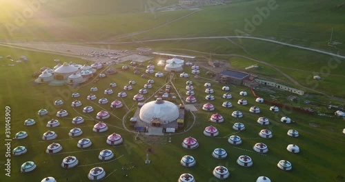 camping from yurts in a mountain valley in Mongolia