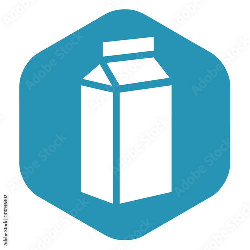 Paper box icon. Packaging for liquid food such as juice and milk. Environmentally friendly packaging. Bio and eco product. Vector illustration in simple flat style isolated on white background.
