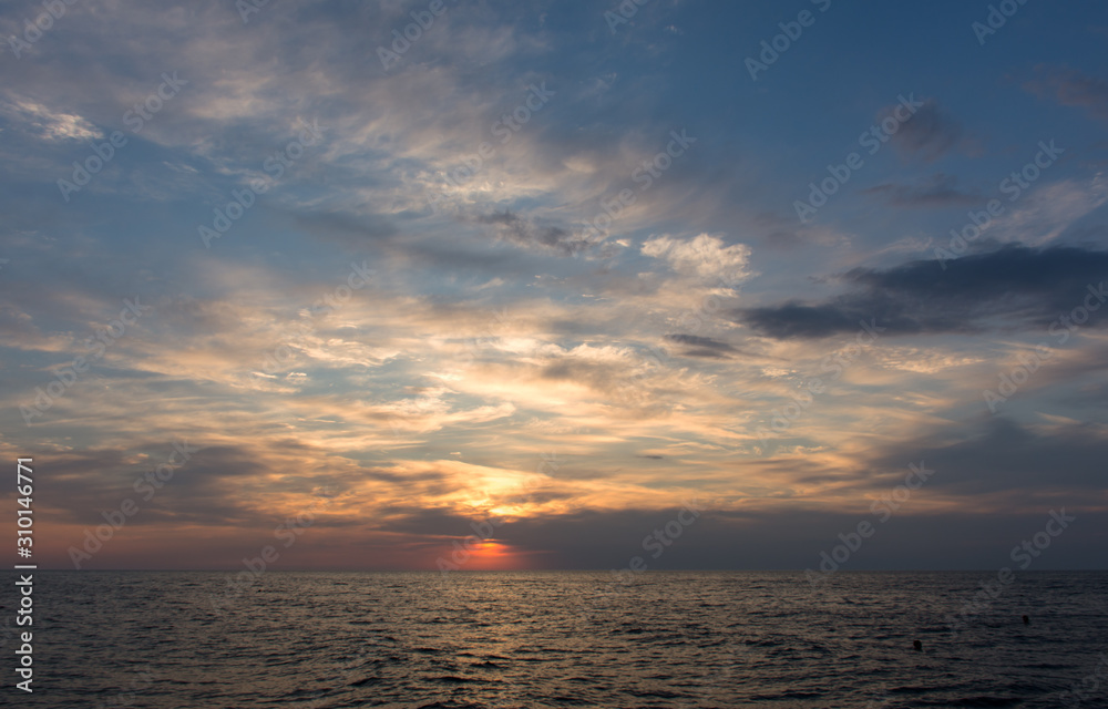 Beautiful sunset on the sea perfect background