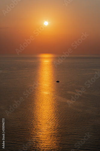 Golden sunset on the sea perfect background