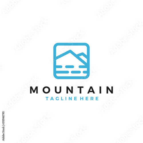 Mountain logo in the square frame