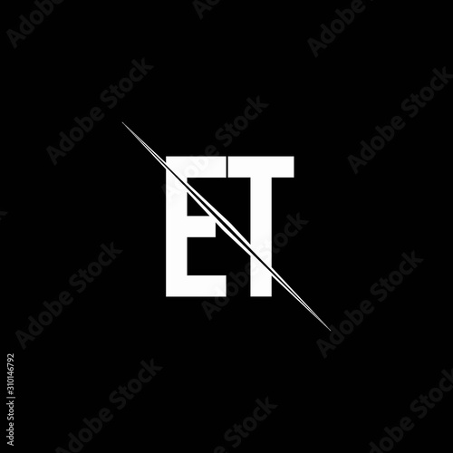 ET logo monogram with slash style design template