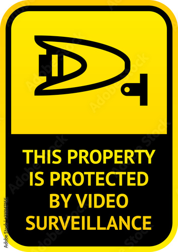 Label video surveillance symbol, ready for print.
