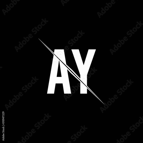 AY logo monogram with slash style design template photo