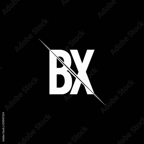 BX logo monogram with slash style design template photo