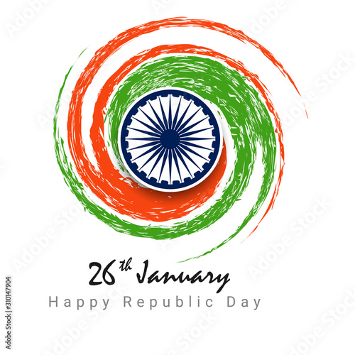 vector illustration of Happy Republic Day of India tricolor background for 26 January