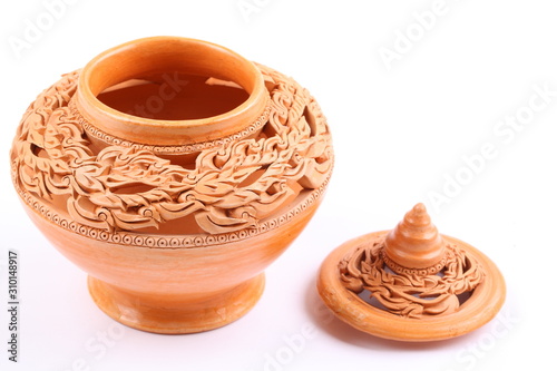 Thai Earthenware on white background.