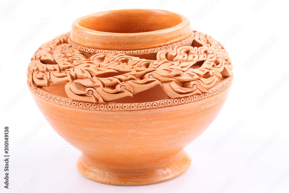 Thai Earthenware on white background. Thai Earthenware on white background.