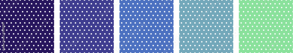 Set of abstract backgrounds with polka patterns