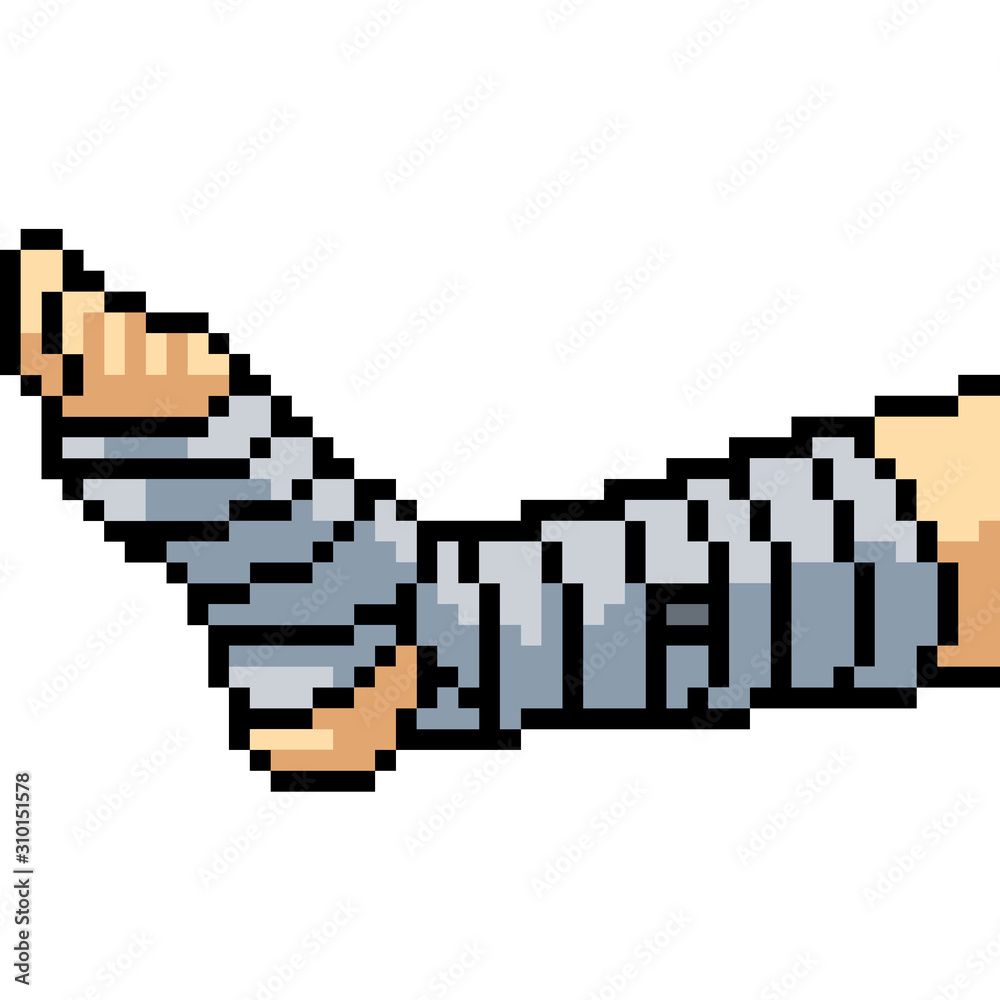 vector pixel art injury leg
