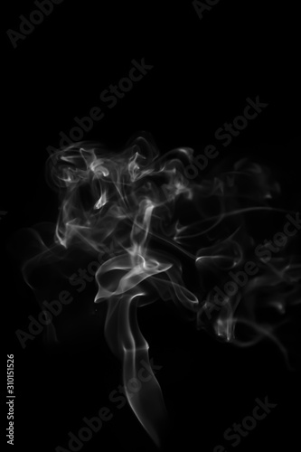 Abstract white smoke on black background. smoke on black background