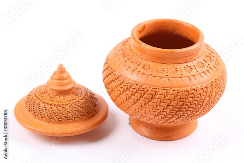 Thai Earthenware on white background.