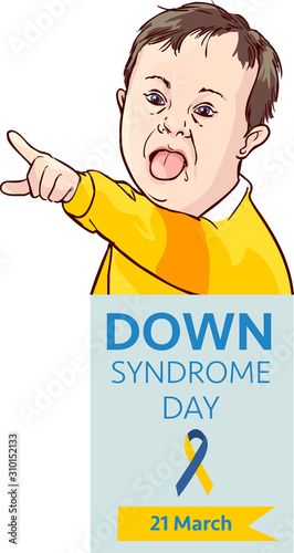 Down syndrome day card vector illustration