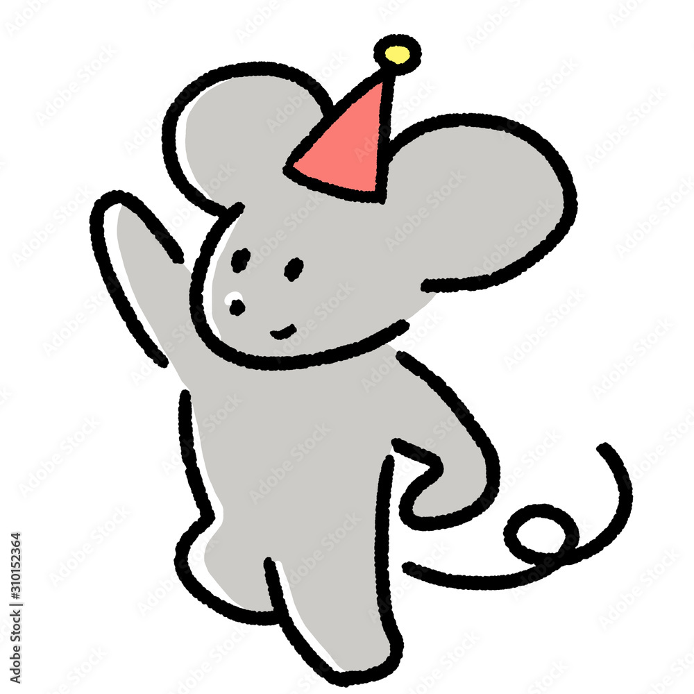 Fototapeta premium ねずみ 子年 年賀 素材 動物 パーティー