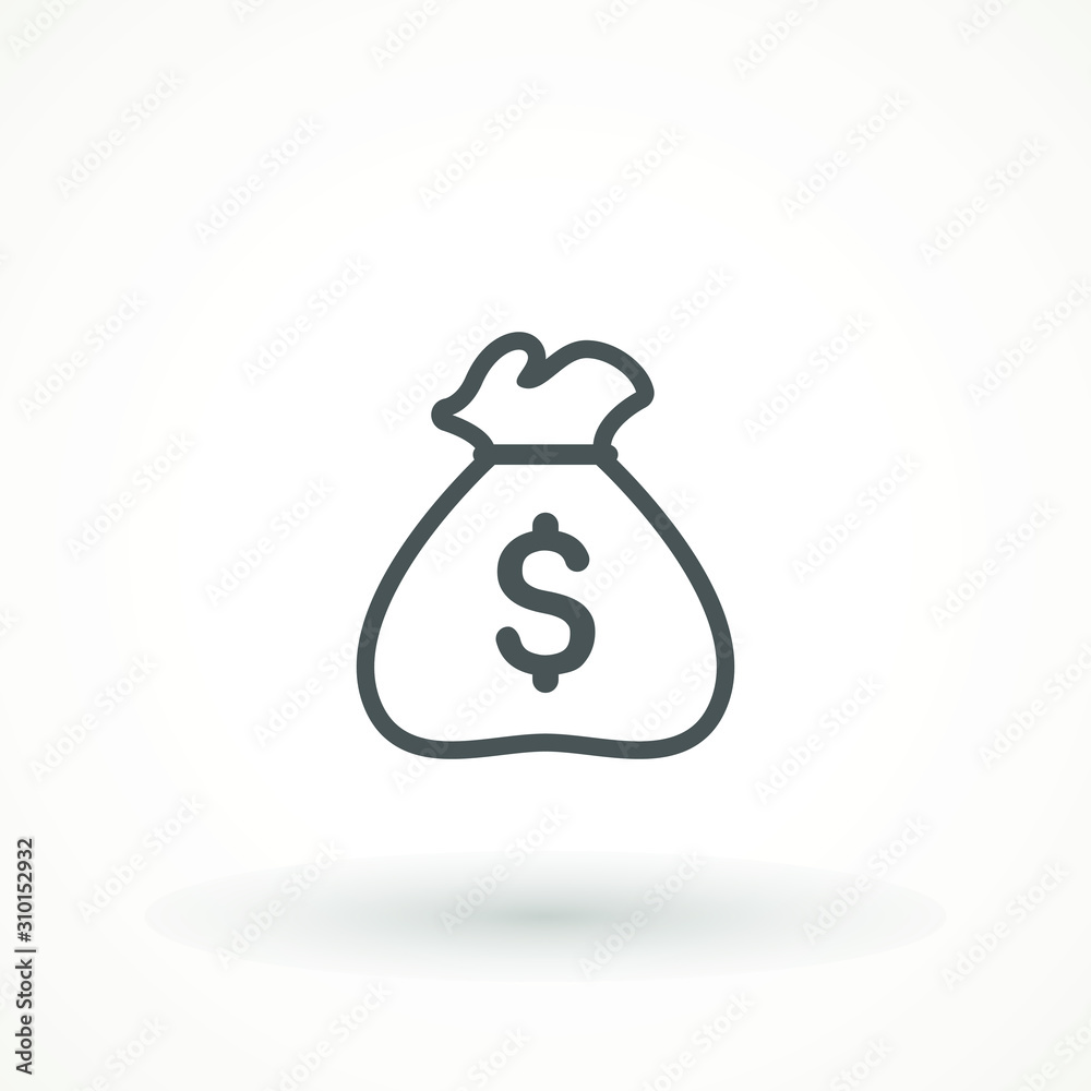 bag of money with dollar sign business vector icon bag of money with dollar sign business vector icon
