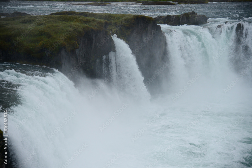Godafoss Waterfall in Iceland Summer Godafoss Waterfall in Iceland Summer