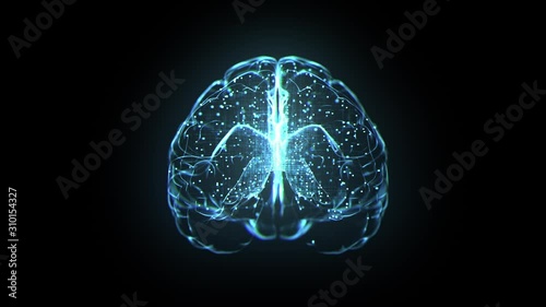 Artificial Intelligence. The brain of a cyborg. Human brain in the future. Information is distributed in the human brain. Training the artificial mind. The digital mind.