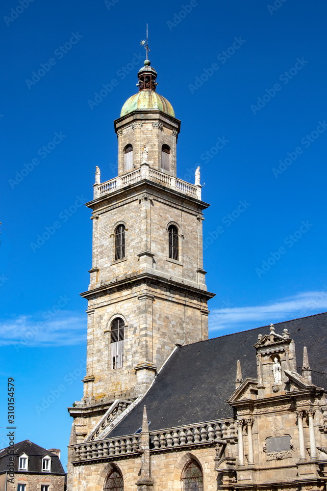 Auray. Clocher de l'église Saint-Gildas. Morbihan. Bretagne