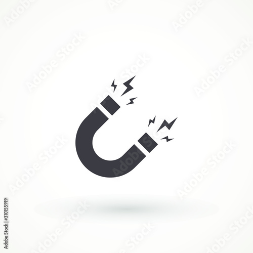 Magnet vector icon. Magnet illustration on background