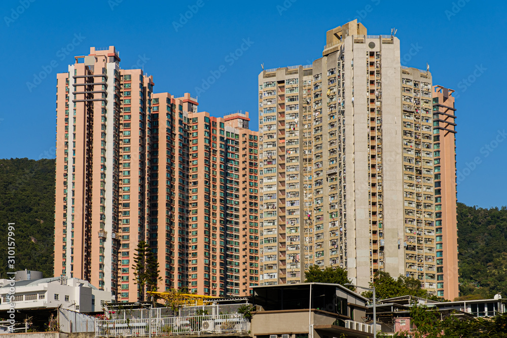 Fototapeta premium Residential buildings in Hong Kong