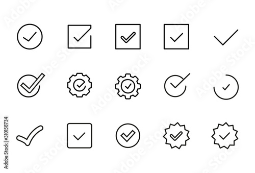 Icon set of check.