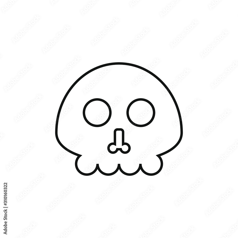 icon vector, skull with simple shapes icon vector, skull with simple shapes