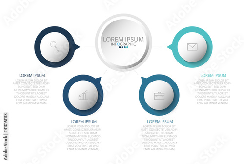 Infographic template in four steps,Template for diagram, graph, presentation and chart.