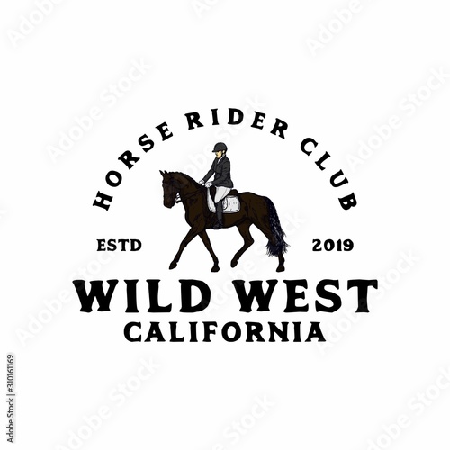 Elegant Horse Club Emblem.horse racing logo deign template