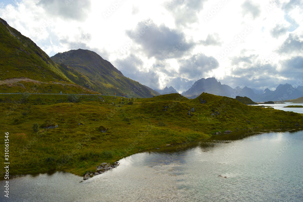 Beautiful nature and mountains on Lofoten Islands