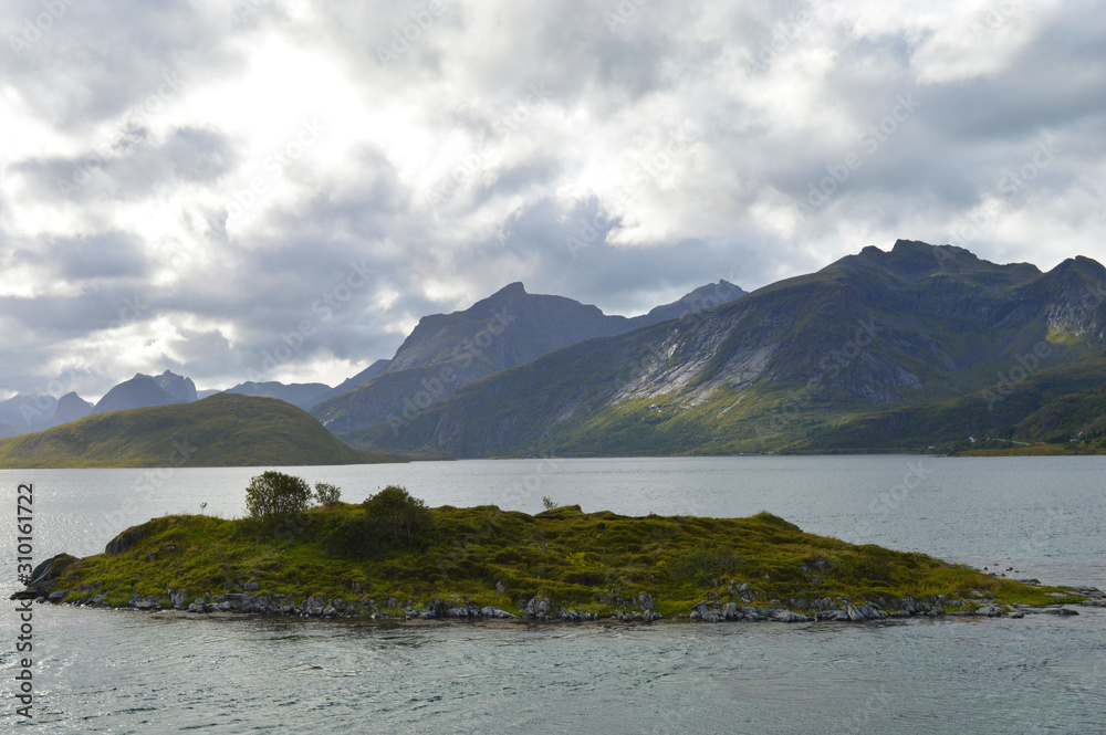 Beautiful nature and mountains on Lofoten Islands