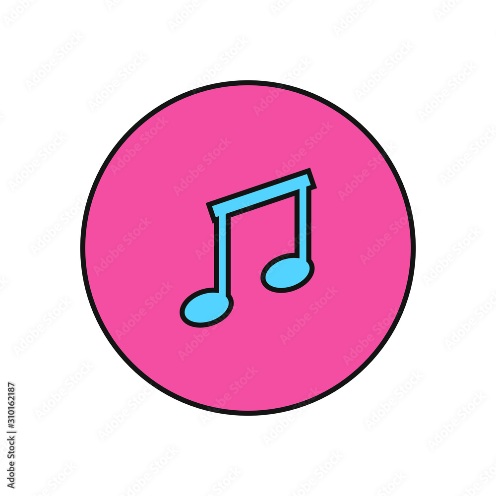 music note symbol icon vector on white background music note symbol icon vector on white background