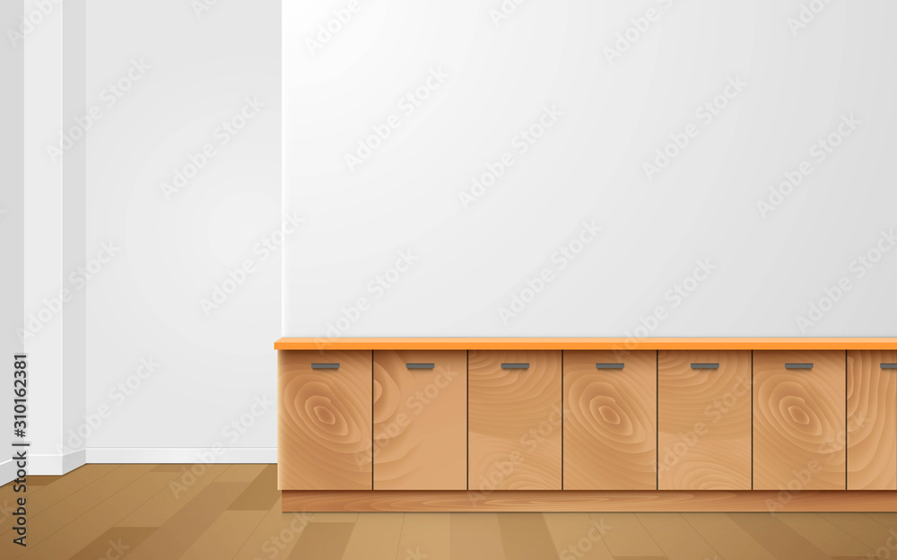 wooden cupboard in the white kidchen wooden cupboard in the white kidchen