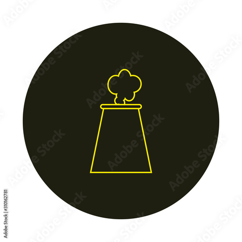 nuclear power plant chimney icon vector