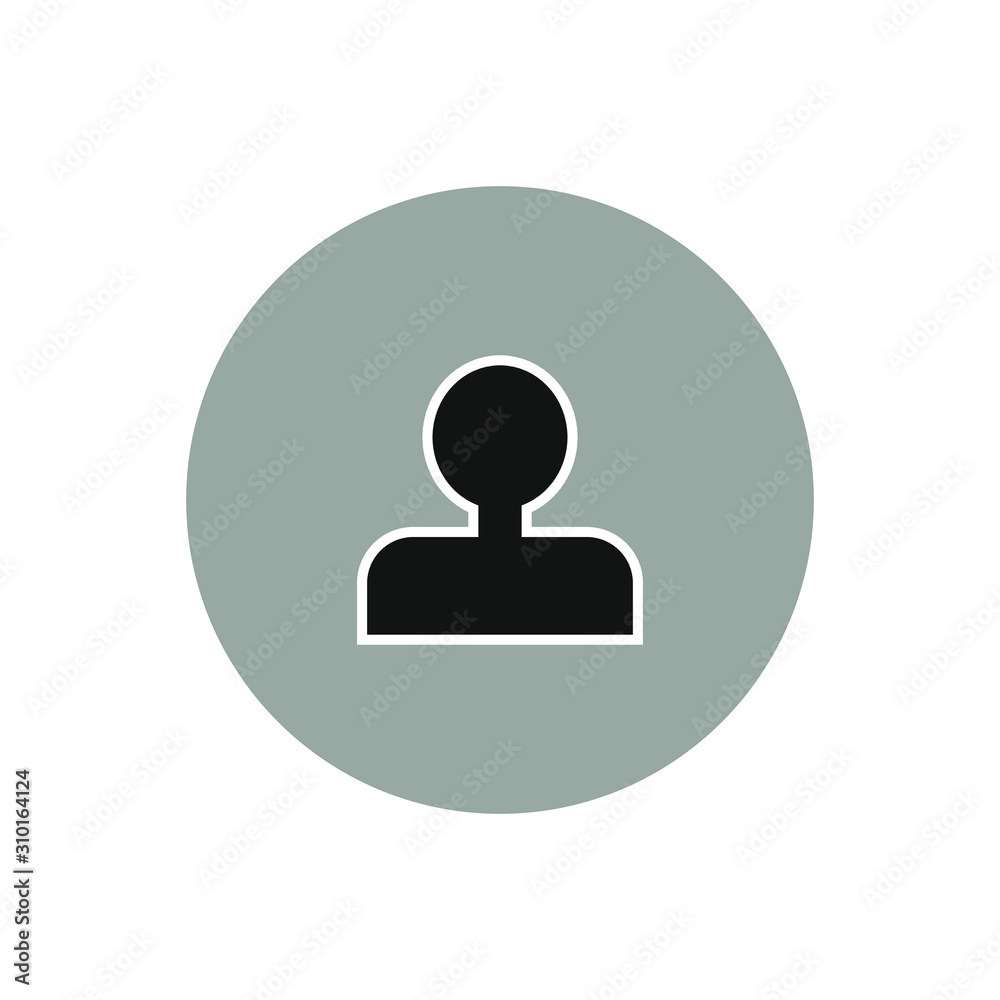 User symbol shaped icon vector on white background User symbol shaped icon vector on white background